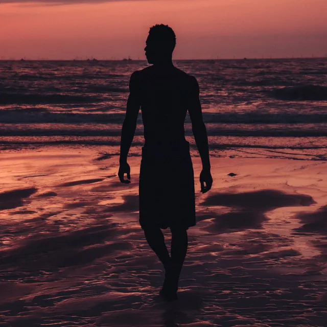 FURO artwork: a silhouette on a beach at sunset